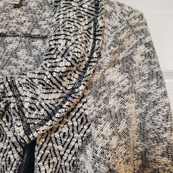 Lucky Brand Marled Moto Sweater Jacket Cotton Blend Pockets Womens Sz Large - Picture 6 of 10